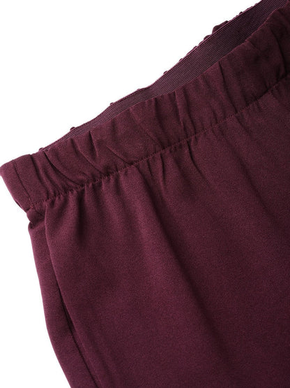 Women's Burgundy Palazzo Pants