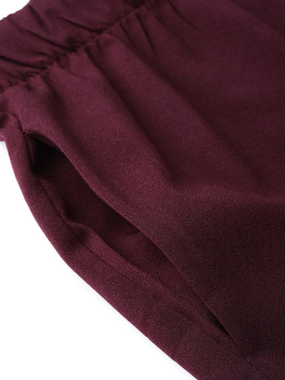 Women's Burgundy Palazzo Pants
