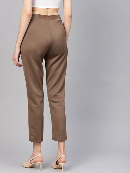 Women's Brown Tapered Pant