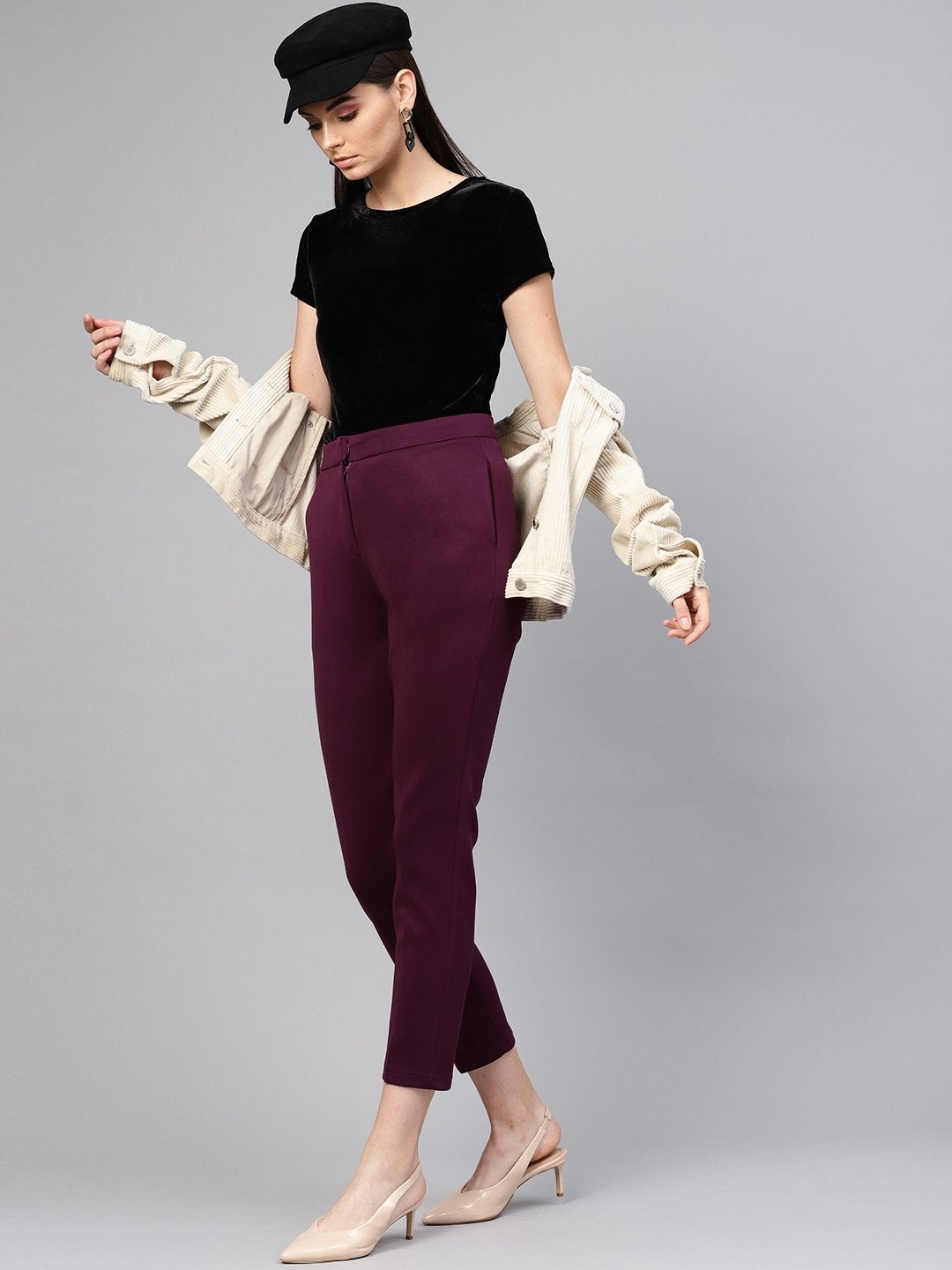 Women's Purple Tapered Pant