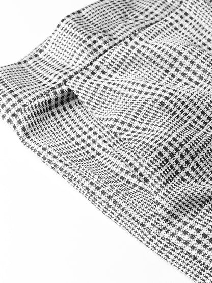 Women's Black & Grey Check Tapered Pant