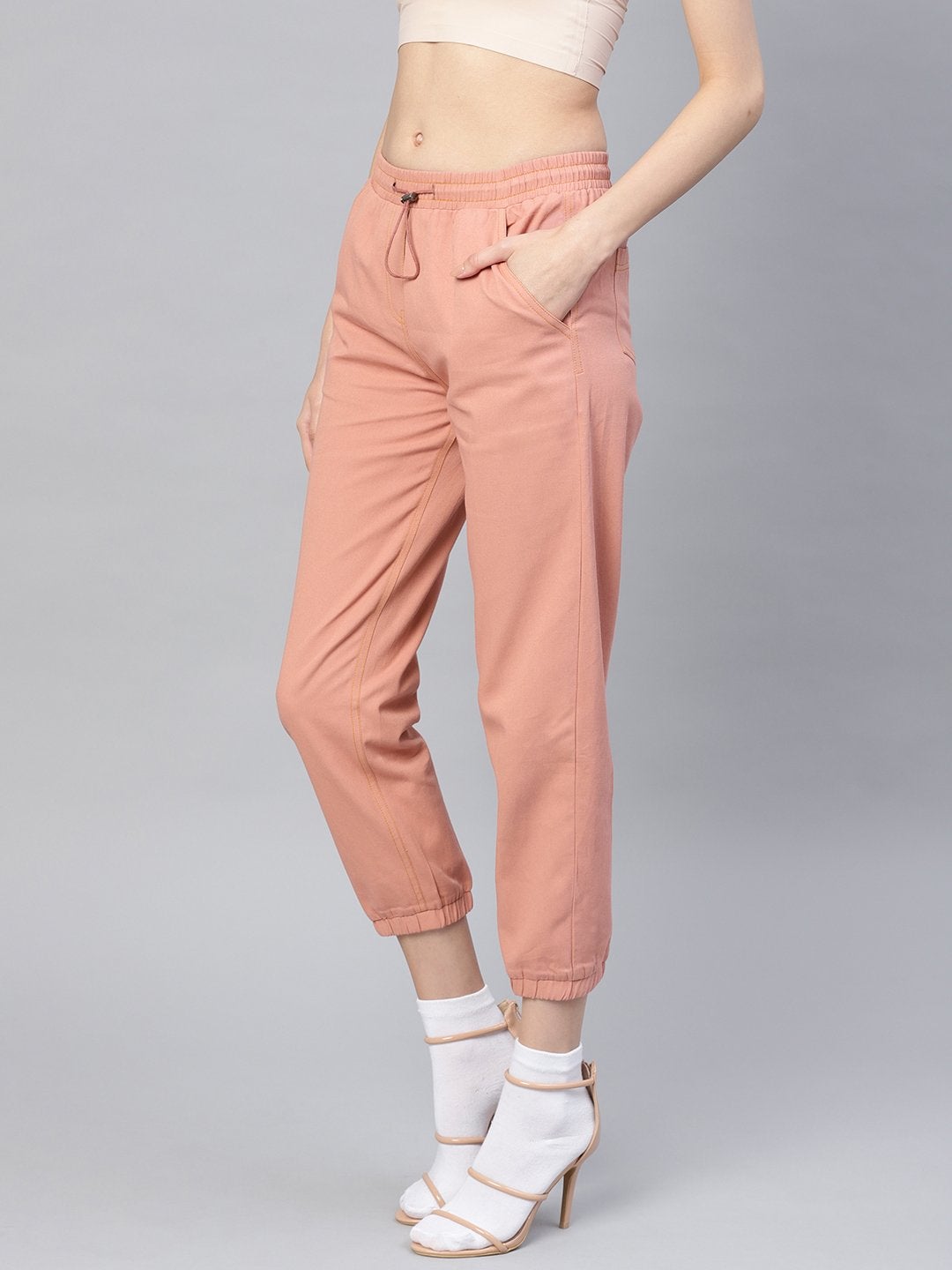 Women's Pink Denim Joggers