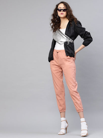 Women's Pink Denim Joggers