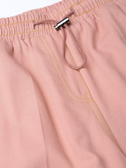 Women's Pink Denim Joggers