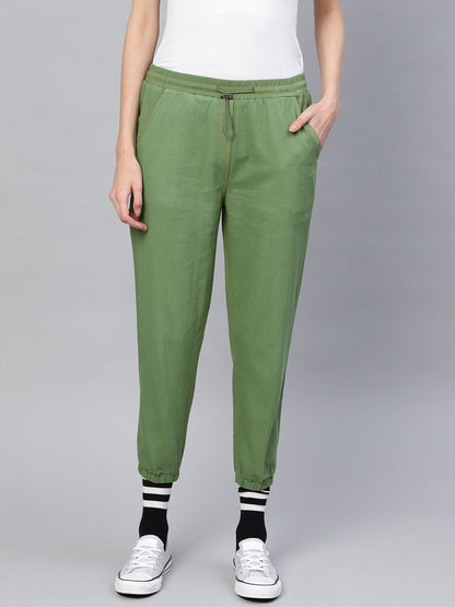 Women's Olive Denim Joggers