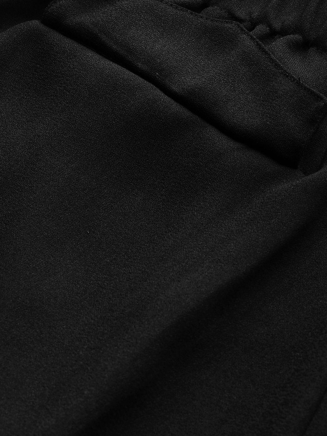 Women's Black Paper Bag Waist Culottes