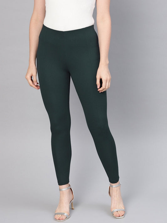 Women's Emerald Green Pintuck Jegging