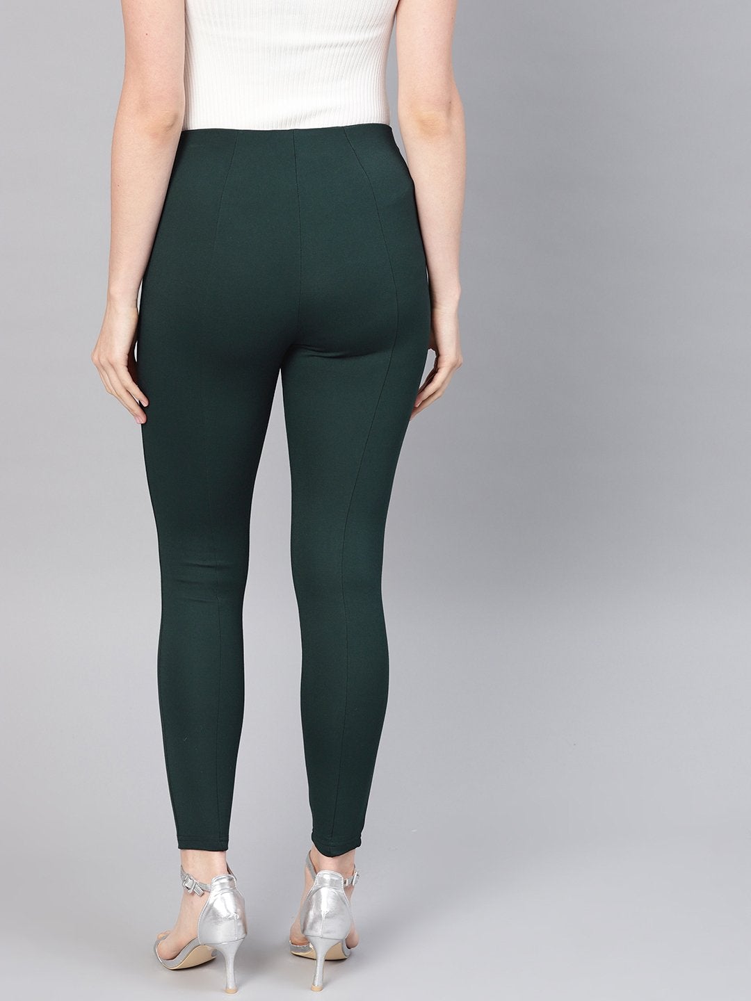 Women's Emerald Green Pintuck Jegging