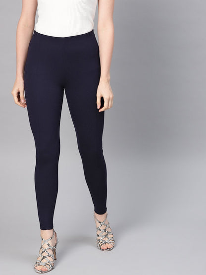 Women's Navy Pintuck Jegging