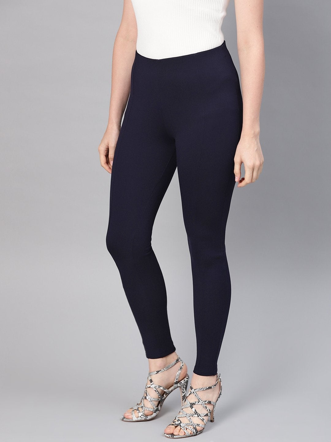 Women's Navy Pintuck Jegging