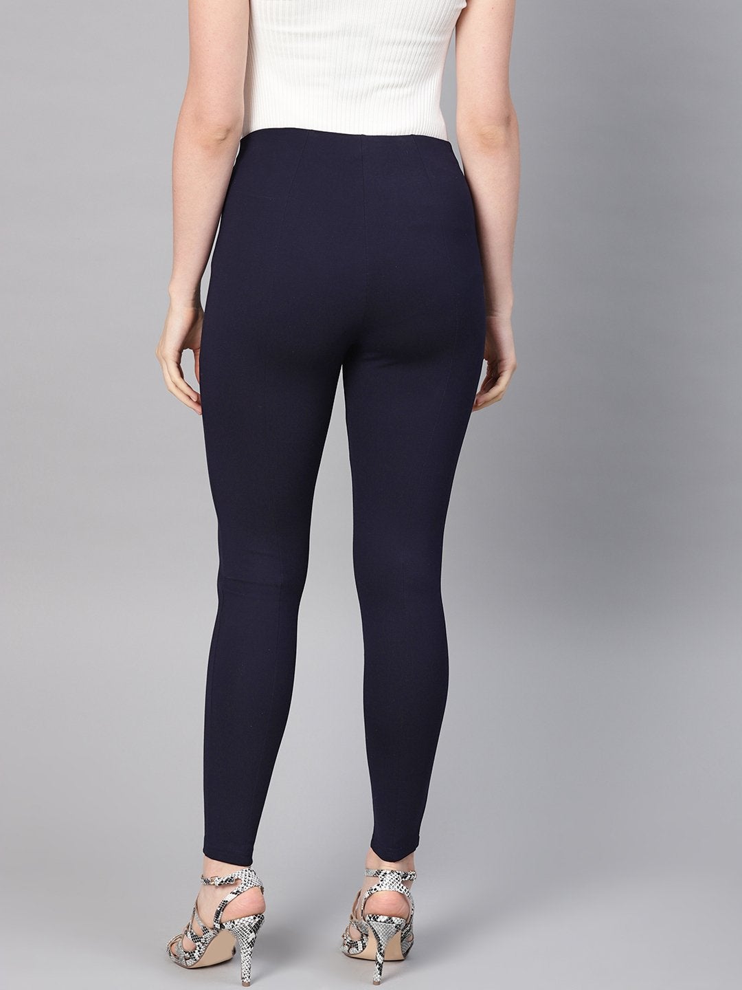 Women's Navy Pintuck Jegging