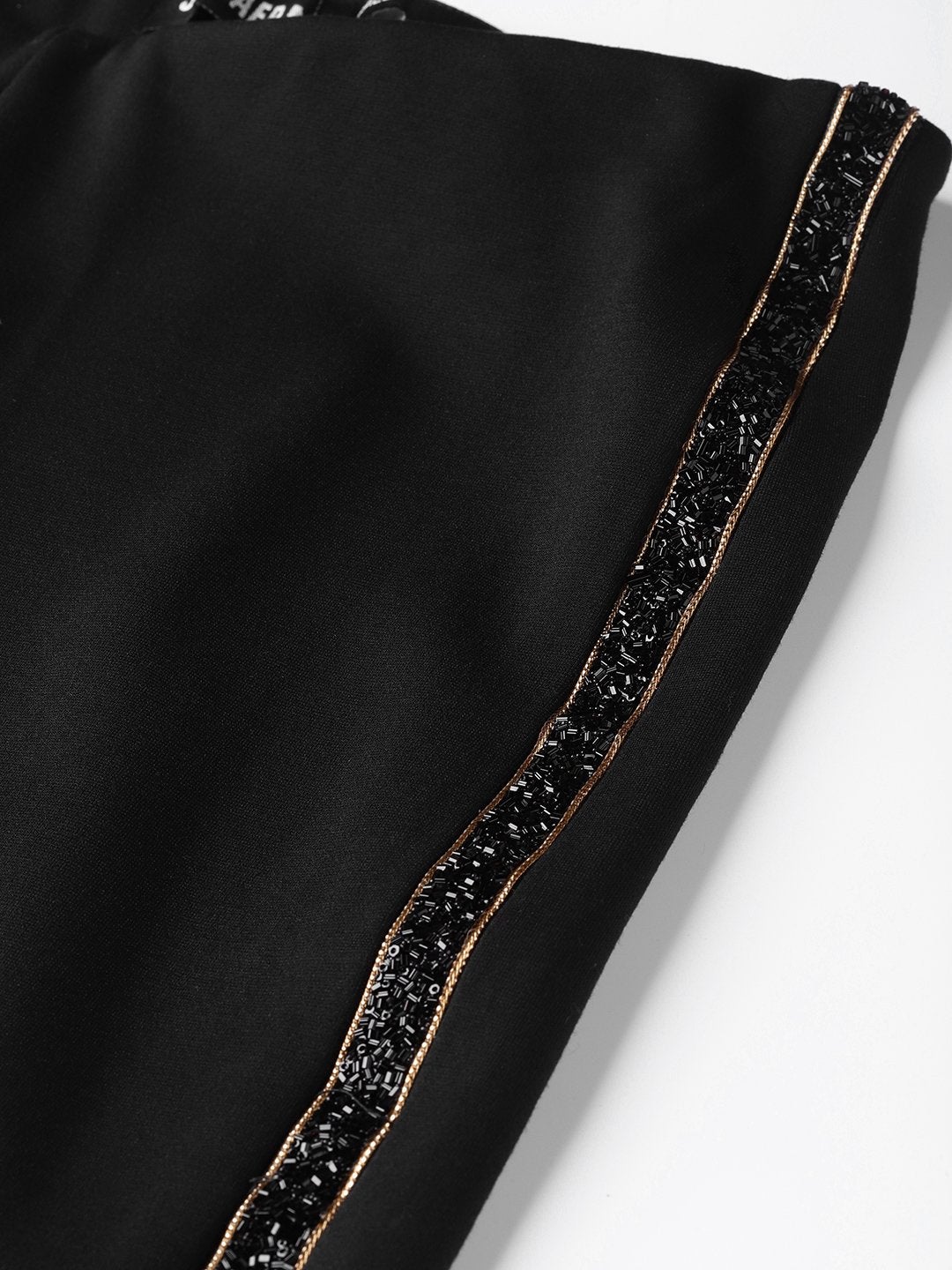 Women's Black Blingy Side Tape Jegging