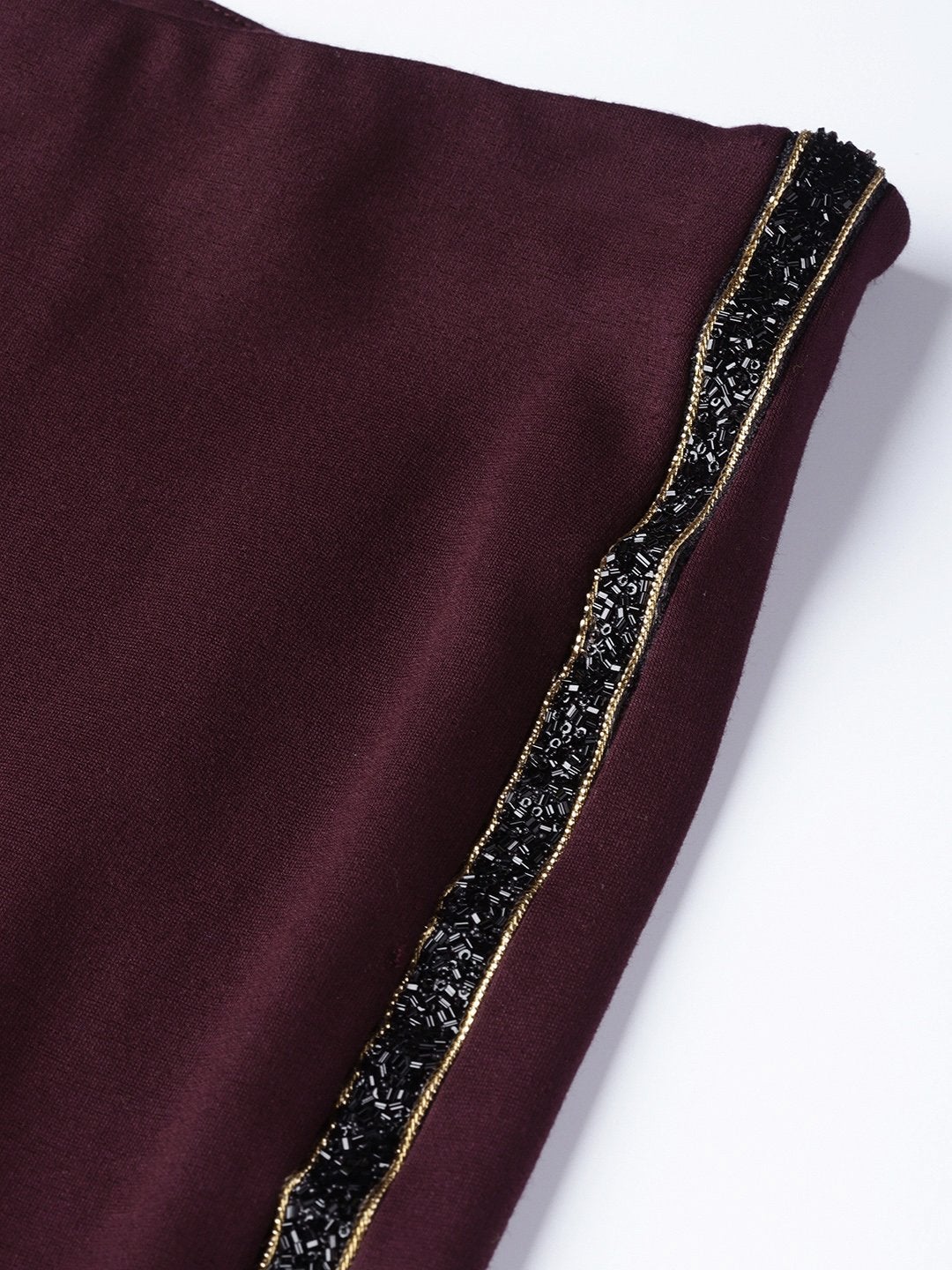 Women's Burgundy Blingy Side Tape Jegging