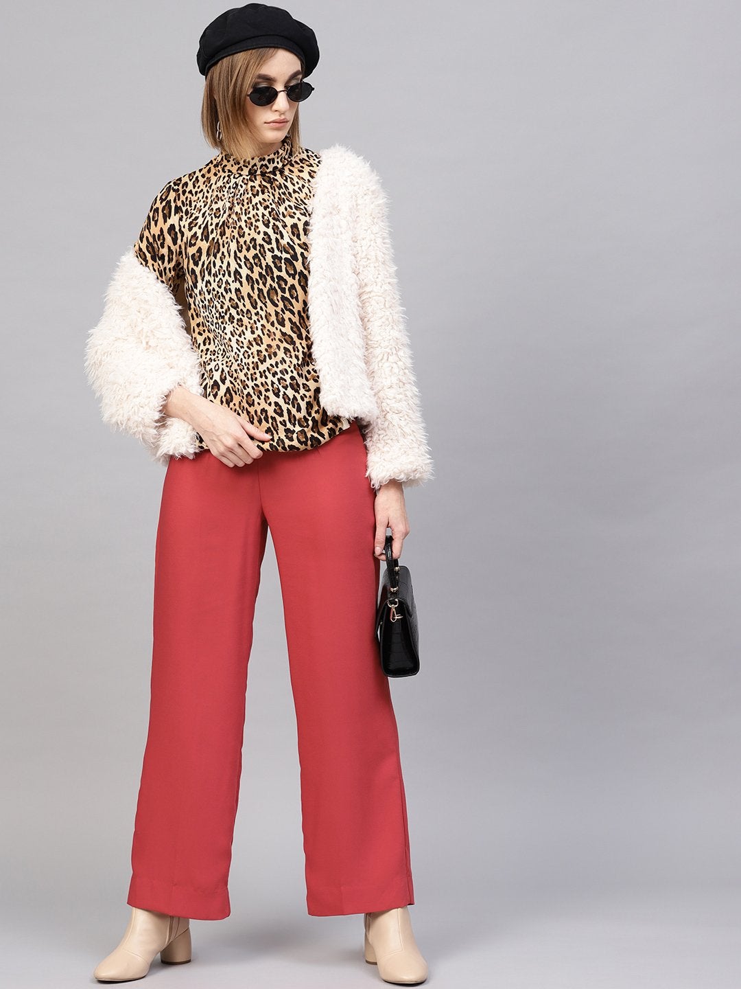 Women's Pink Front Button Palazzo Pants