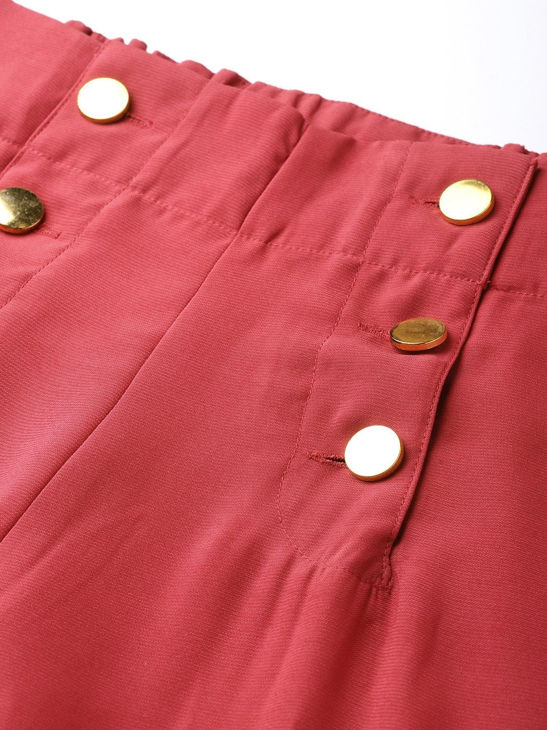 Women's Pink Front Button Palazzo Pants