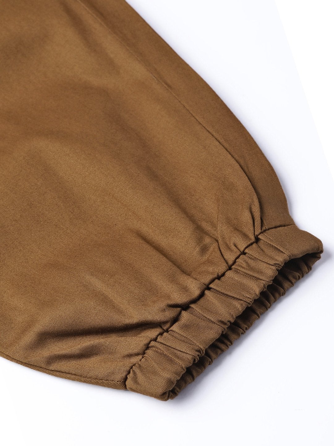 Women's Brown Jogger Belted Pants