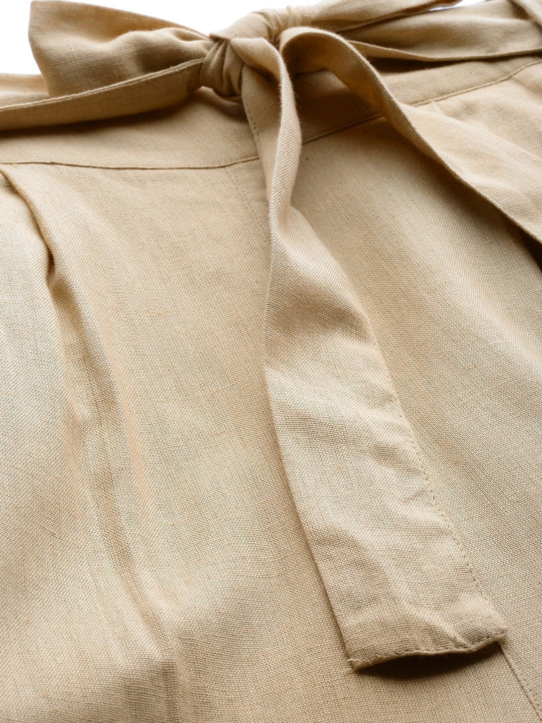 Women's Beige Pleated Palazzo