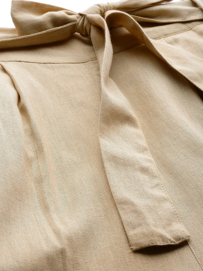 Women's Beige Pleated Palazzo