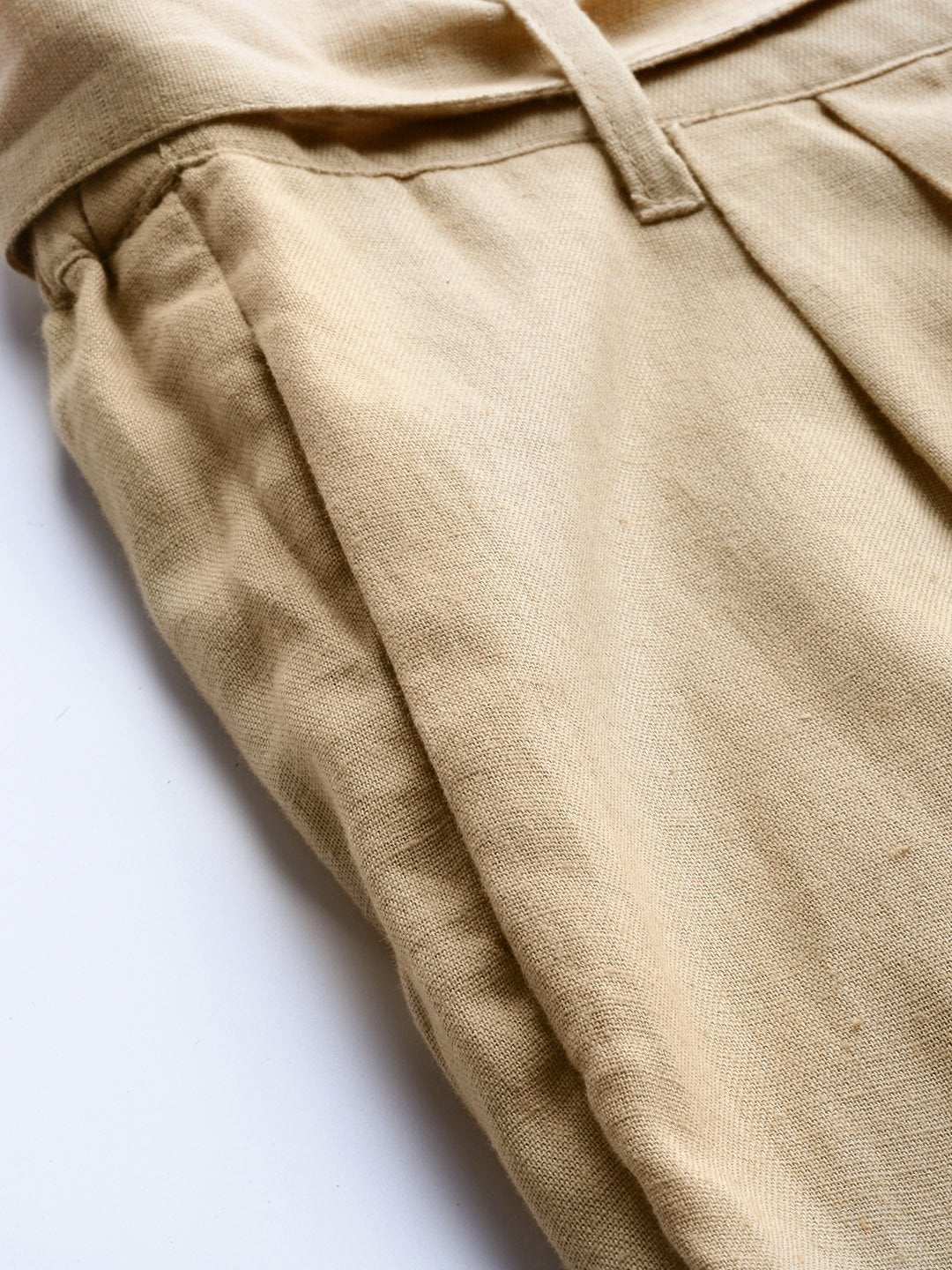 Women's Beige Pleated Palazzo