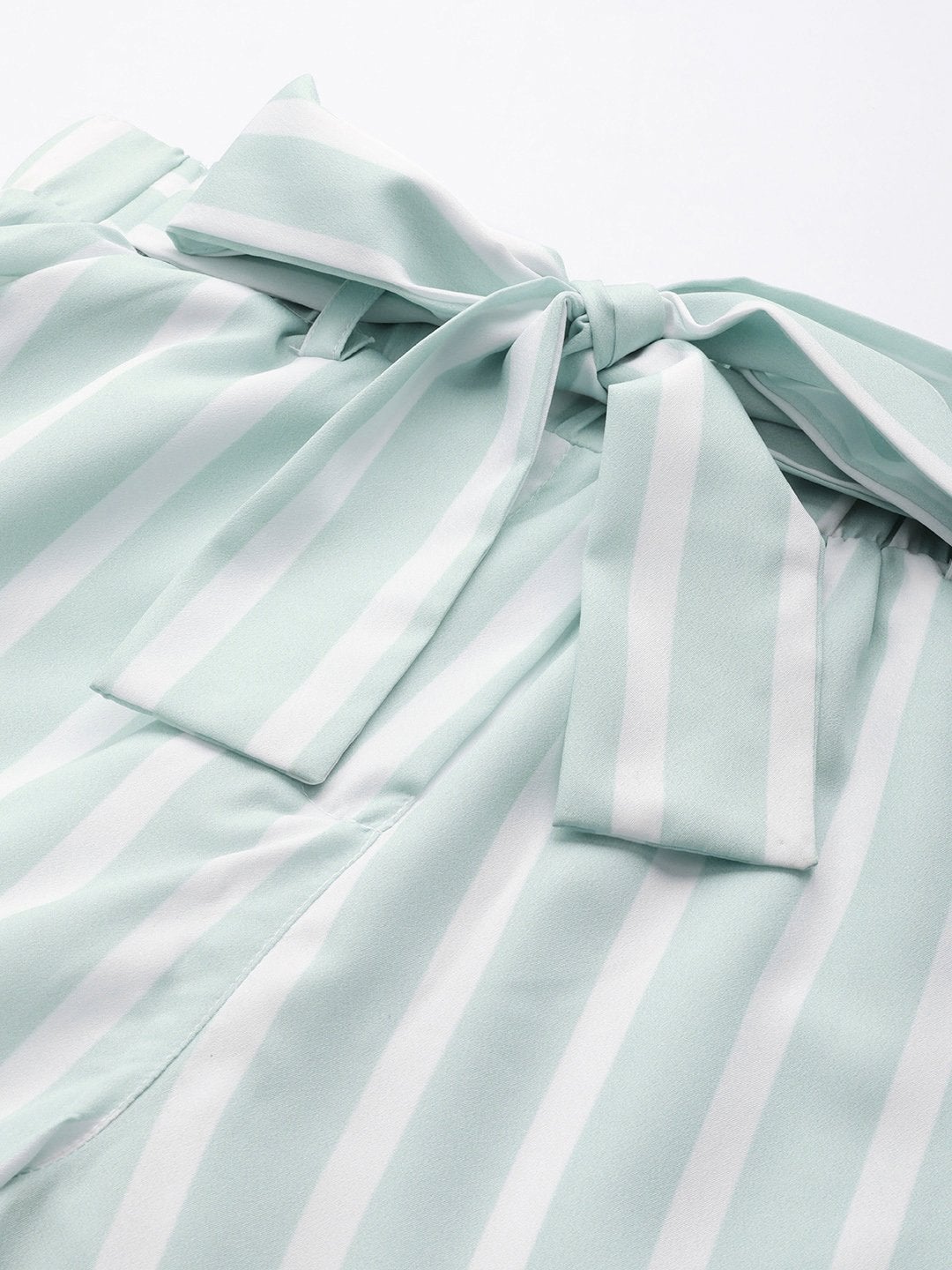 Women's Sea Green Stripe Belted Jogger