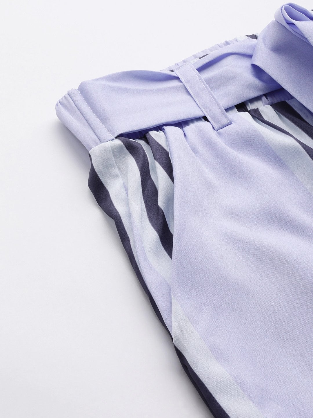 Women's Lavender Stripe Belted Jogger