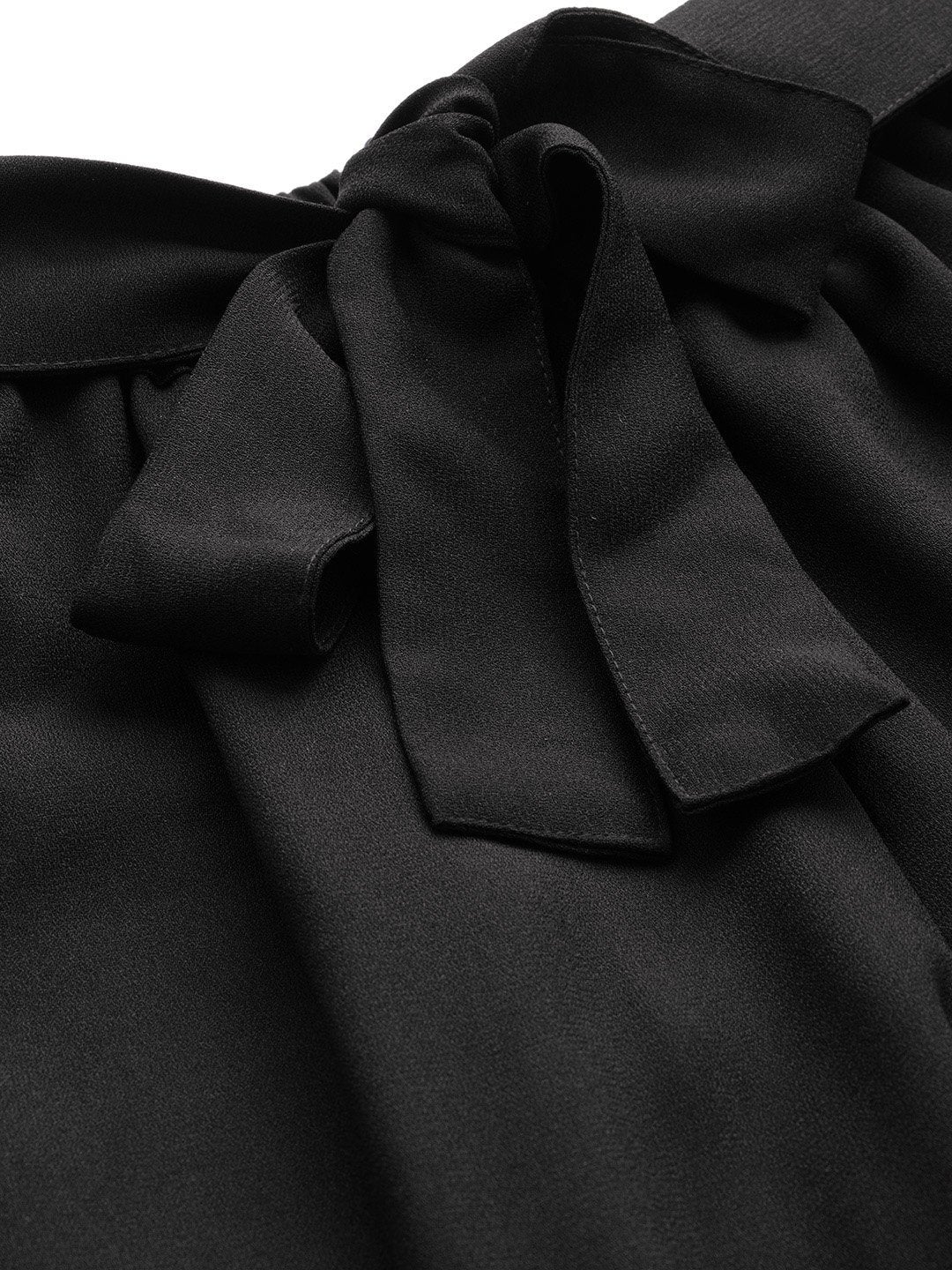 Women's Black Side Tape Detail Tapered Pants