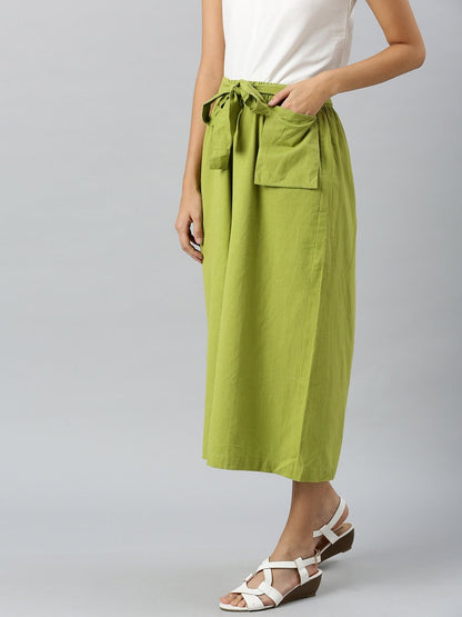 Women's Mint Green Pocket Bag Flare Pant