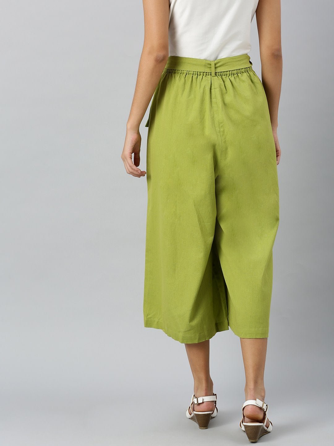 Women's Mint Green Pocket Bag Flare Pant