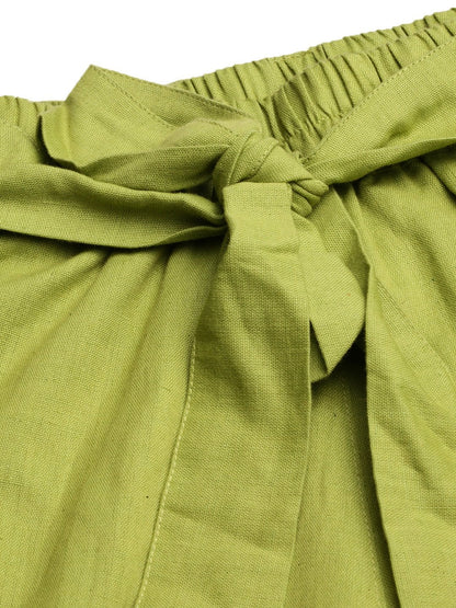 Women's Mint Green Pocket Bag Flare Pant