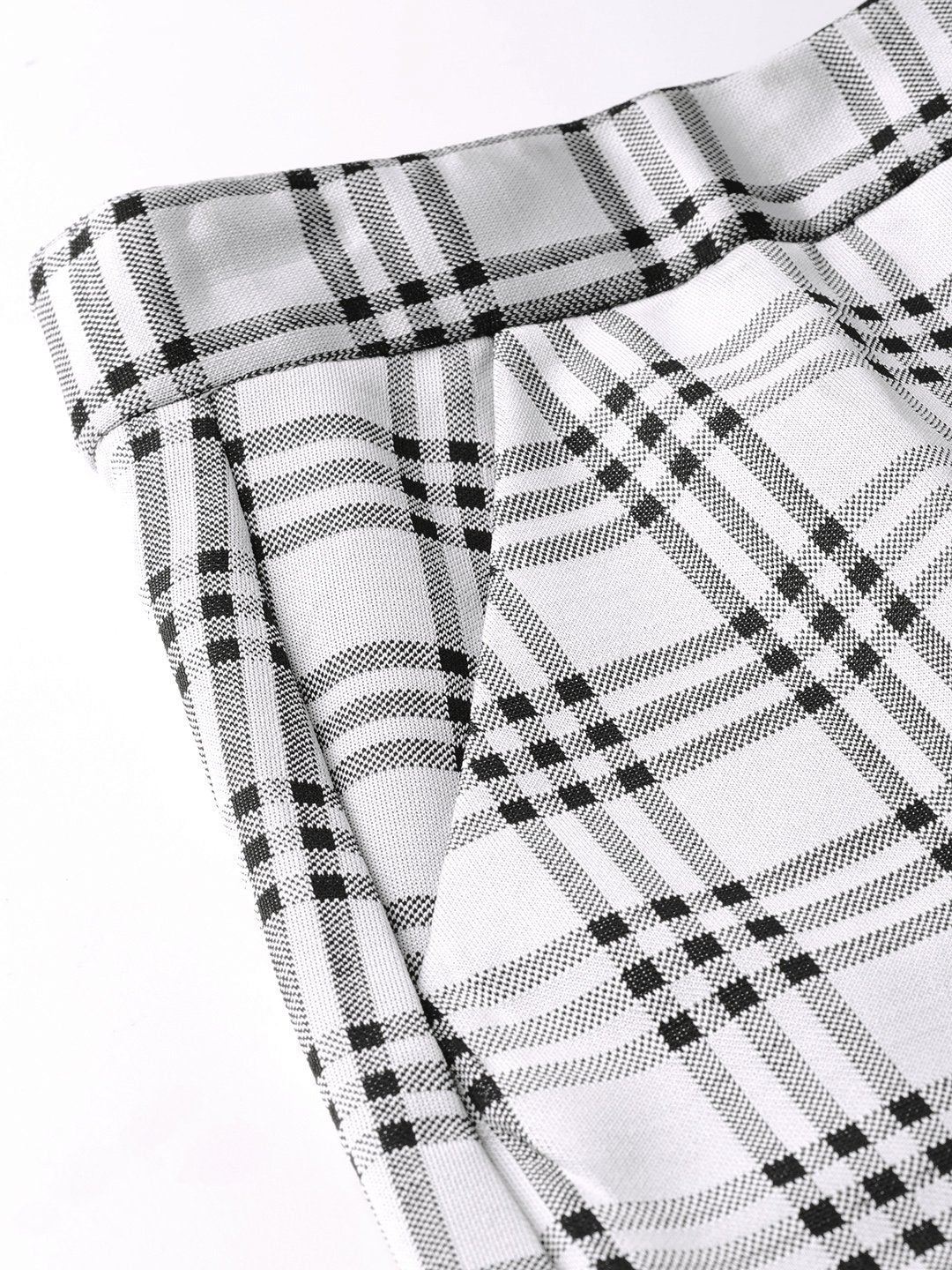 Women's Black & Grey Big Check Tapered Pant