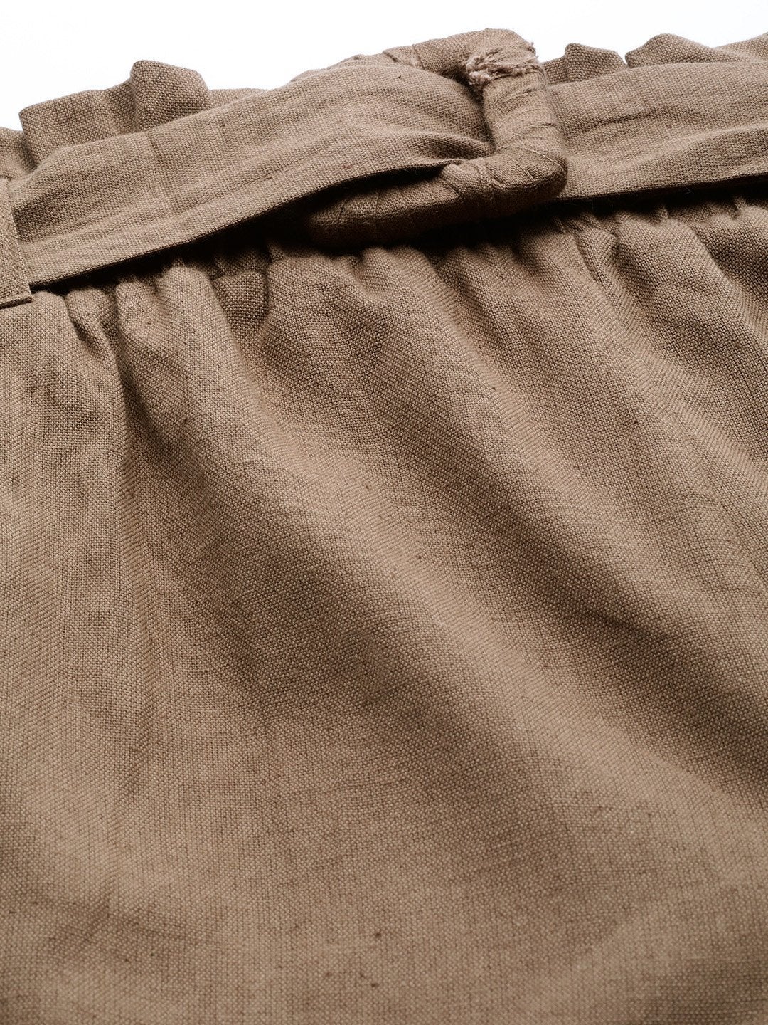 Women's Brown Belted Tapered Pants
