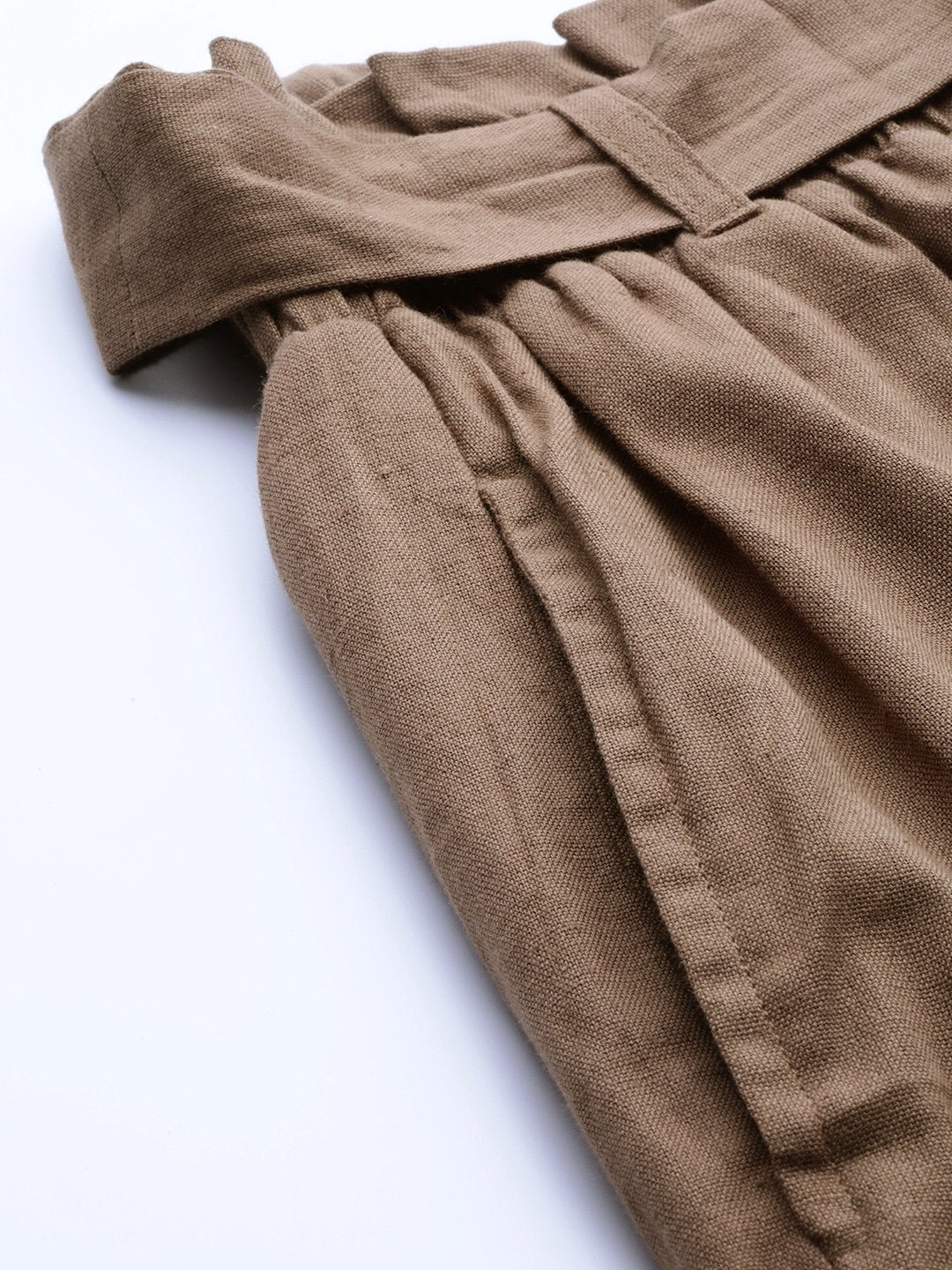 Women's Brown Belted Tapered Pants