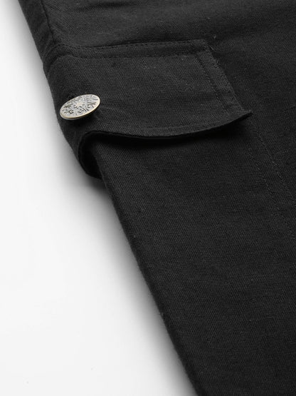 Women's Black Side Pocket Joggers