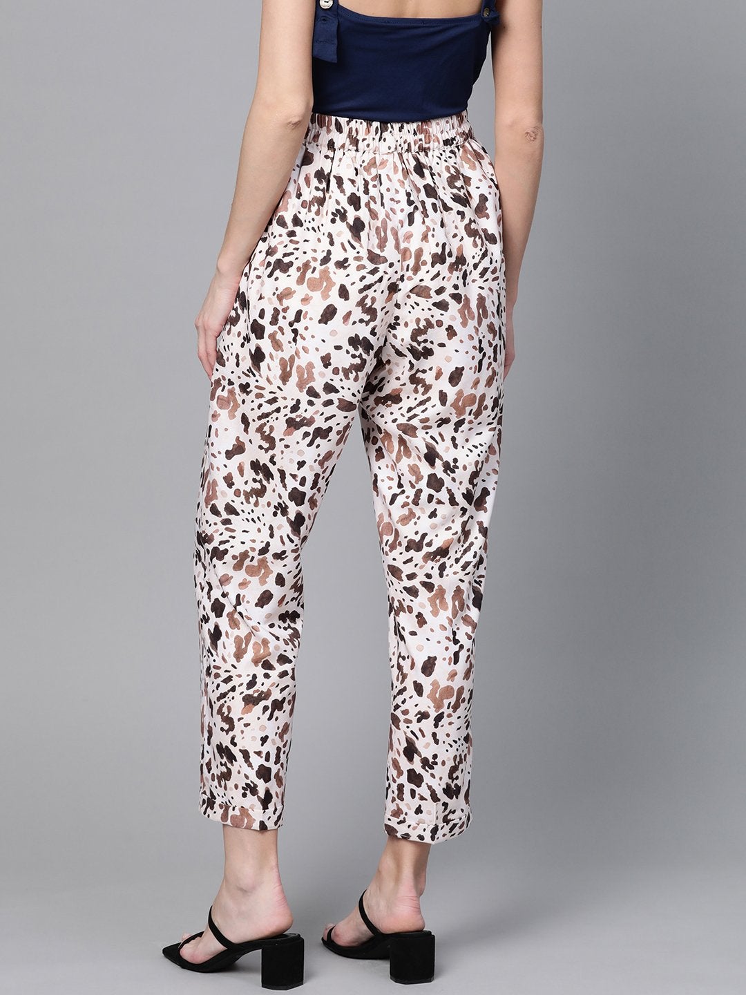 Women's Off White Leopard Dart Trousers