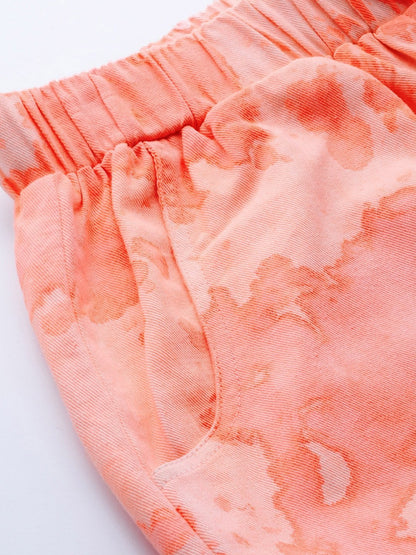 Women's Pink Tie-Dye Twill Jogger