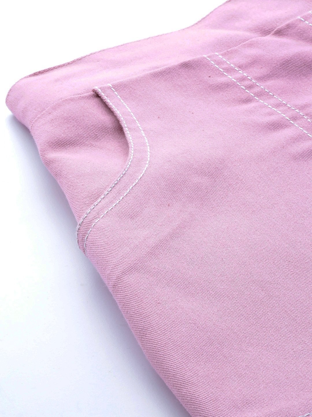 Women's Lavender Contrast Stitch Twill Tapered Pants
