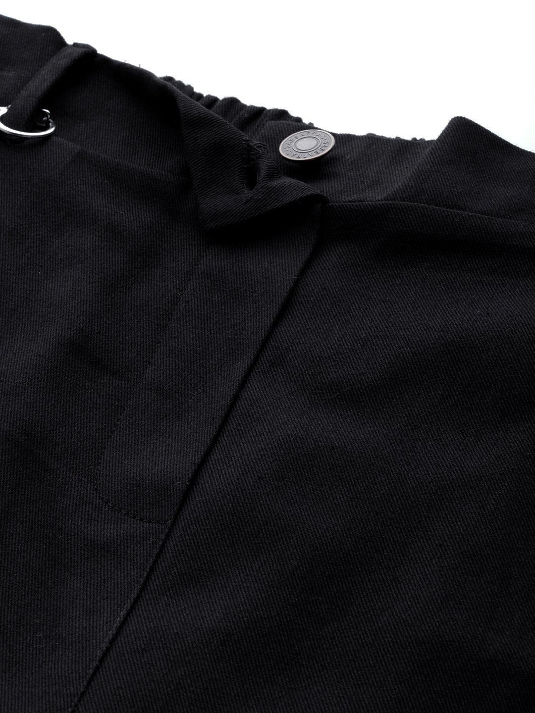 Women's Black Hip-Hop Streetwear Cargo Pants