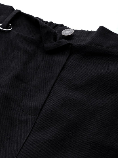 Women's Black Hip-Hop Streetwear Cargo Pants