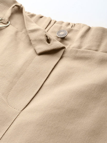 Women's Beige Hip-Hop Streetwear Cargo Pants