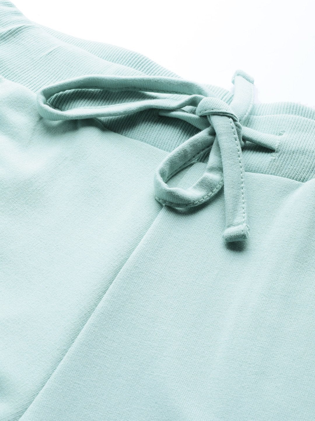 Women's Sea Green Terry Contrast Side Tape Jogger