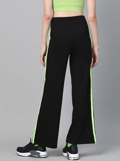 Women's Black Terry Side Tape Drawstring Pants