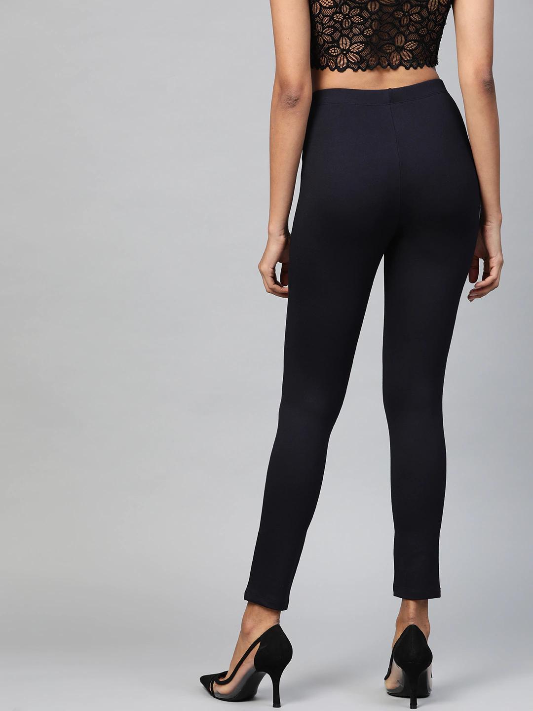 Women's Navy Pocket Chain Detail Jeggings