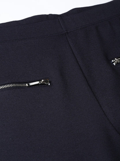 Women's Navy Pocket Chain Detail Jeggings