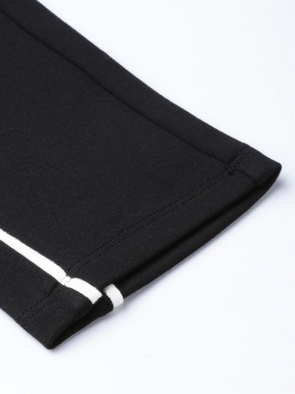 Women's Black Double Piping Detail Jeggings