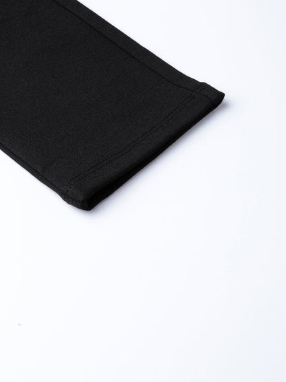 Women's Black Mock Button High Waist Jeggings