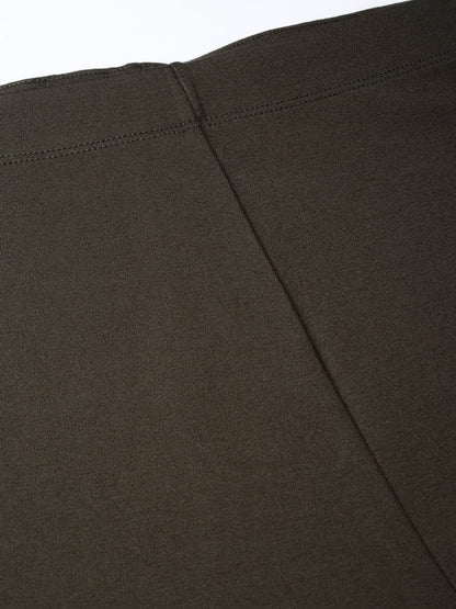 Women's Olive Side Tape Jeggings
