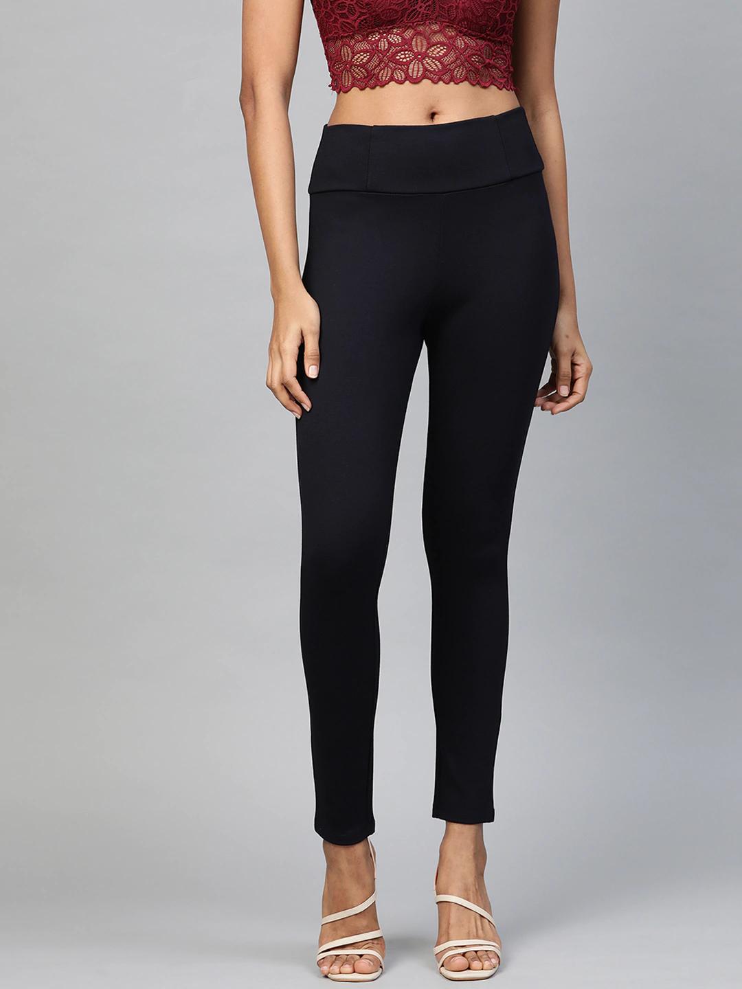 Women's Navy High Waist Basic Jegginng