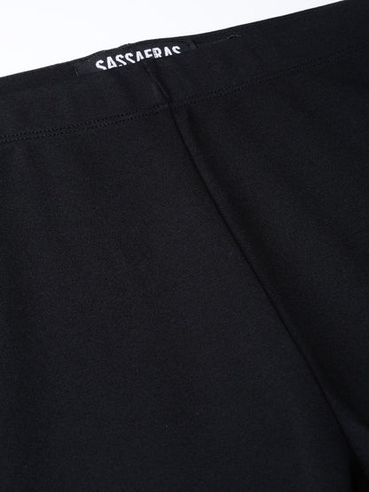 Women's Black Zipper-At-Hem Jeggings