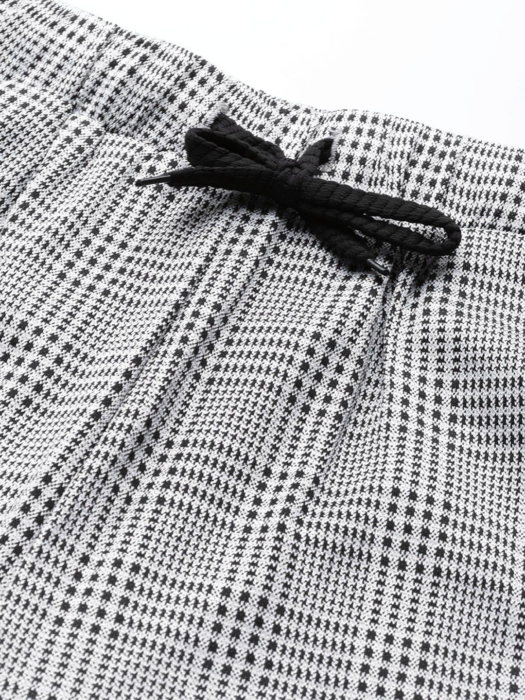 Women's Grey Check Side Tape Jacquard Pants
