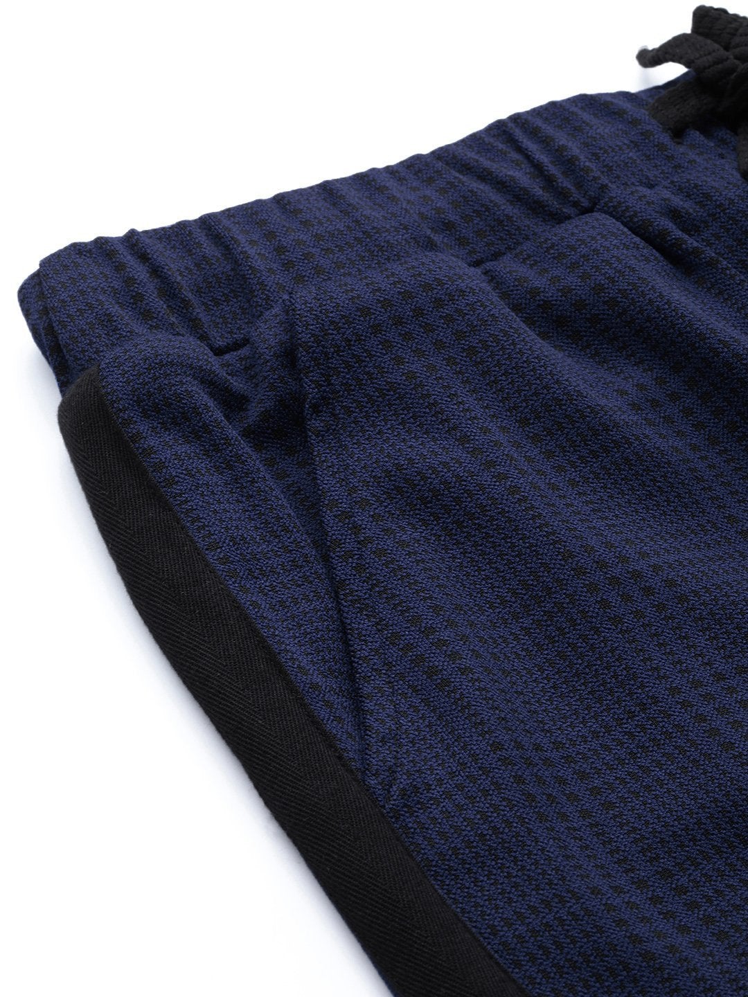 Women's Navy Check Side Tape Jacquard Pants